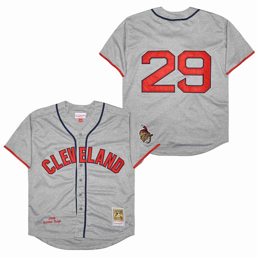 Men Cleveland Indians #29 Paige grey 1948 MLB Jerseys->philadelphia phillies->MLB Jersey